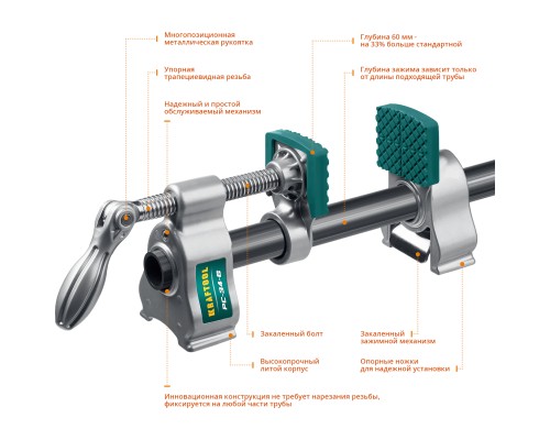 Трубная струбцина PC-34-6, 3/4" KRAFTOOL 32301-1