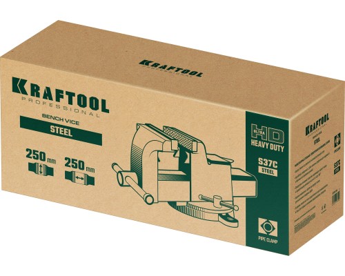 Стальные слесарные тиски STEEL, 250 мм KRAFTOOL 32701-250