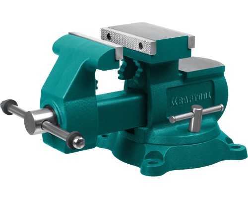 Слесарные тиски Reversible 140 мм, расход 273 мм KRAFTOOL 32705-140