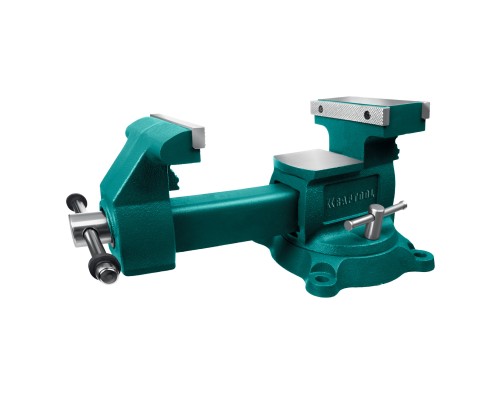 Слесарные тиски Reversible 140 мм, расход 273 мм KRAFTOOL 32705-140