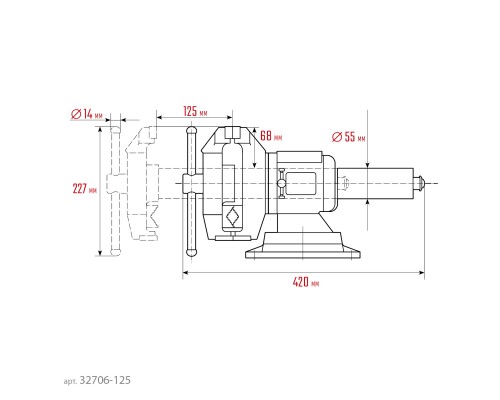 Чугунные слесарные тиски 3D Multi-Purpose, 125 мм KRAFTOOL 32706-125