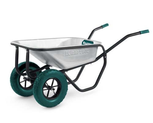 Тачка строительная двухколесная MAXDrive-2 110 л, 280 кг KRAFTOOL 39860