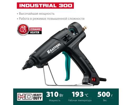 Электрический термоклеевой пистолет Industrial 300, d 11-12 мм, 45 г/мин KRAFTOOL 06842