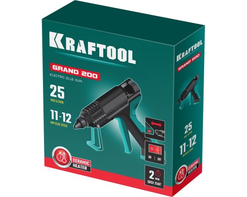 Электрический термоклеевой пистолет Grand 200, d 11-12 мм, 25 г/мин KRAFTOOL 06839