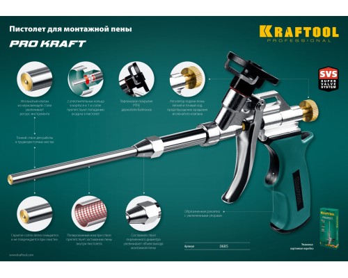 Тефлоновый пистолет для монтажной пены ProKraft KRAFTOOL 0685_z04