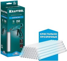 Клеевые стержни Cristal, 11x250 мм, 40 шт., кристально прозрачные KRAFTOOL 06846-40