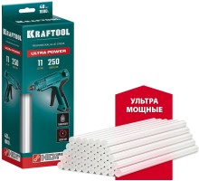 Клеевые стержни Ultra Power, 11x250 мм, 40 шт., ультрамощные, прозрачные KRAFTOOL 06848-40