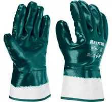 Перчатки HYKRAFT Heavy Duty-особопрочные, XL (10), с крагой, нитриловое покрытие, высокая защита от нефтепродуктов KRAFTOOL 11288-XL