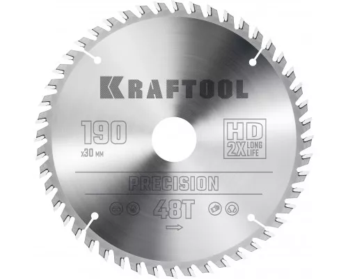 Пильный диск по дереву Precision, 190x30 мм, 48Т KRAFTOOL 36952-190-30 Пильный диск по дереву Precision, 190x30 мм, 48Т KRAFTOOL 36952-190-30