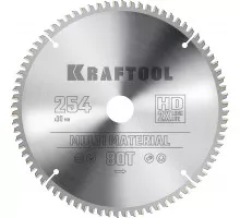 Пильный диск по алюминию Multi Material, 254x30 мм, 80Т KRAFTOOL 36953-254-30