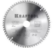 Пильный диск по алюминию Multi Material, 210x30 мм, 64Т KRAFTOOL 36953-210-30