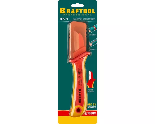 Диэлектрический нож электрика KN-1, 1000 В, прямой KRAFTOOL 45401
