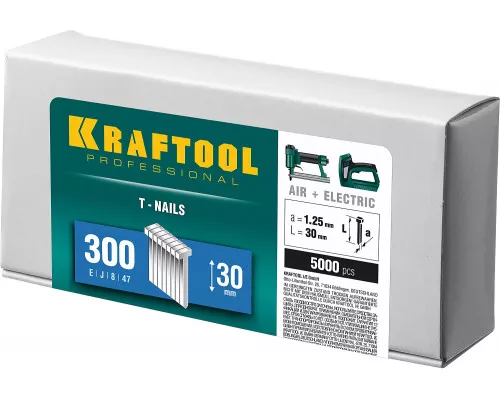 Гвозди для нейлера тип 18GA (47/300/F) 30 мм, 5000 шт. KRAFTOOL 31785-30